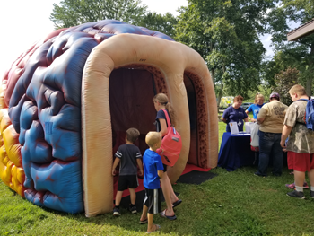 a photo of the Big Brain with children going inside